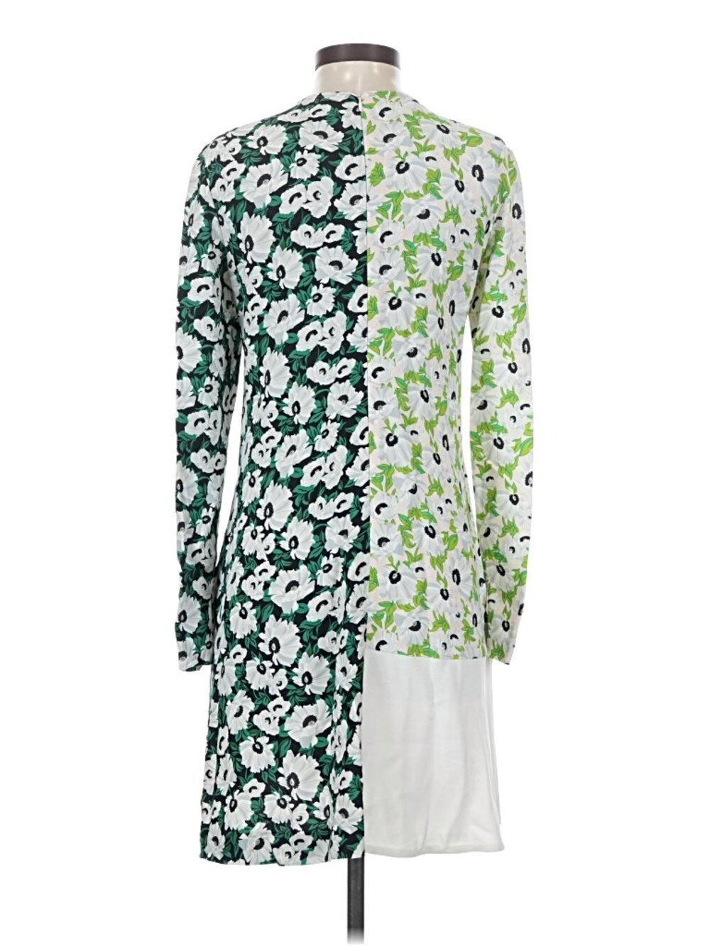 Stella McCartney Floral Colorblock Tent Mini Dress Green White IT40 US4 - Picture 3 of 8